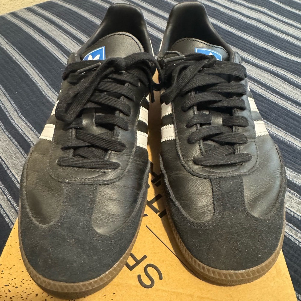 Adidas Men's Black and White Sneakers